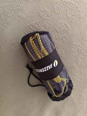 Black and Yellow Exercise towel with Mesh Bag